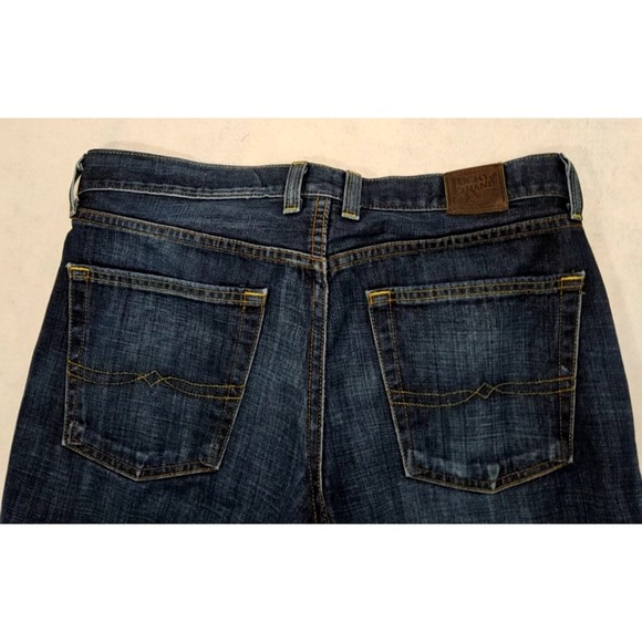Lucky Brand Jeans Mens Sz 31X31 Vtg Straight Relaxed Whisker Faded Dark Blue - Picture 5 of 8